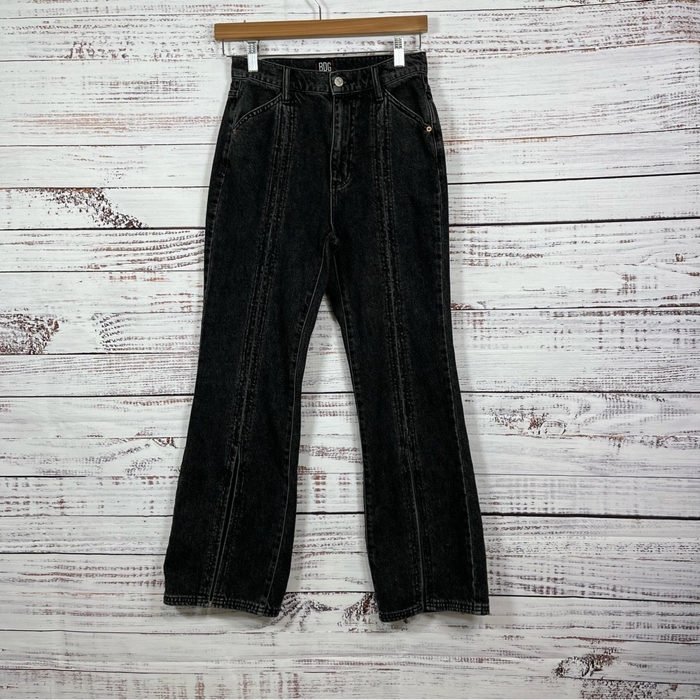 BDG Urban Outfitters Black Wide Leg Slit High Rise Jeans